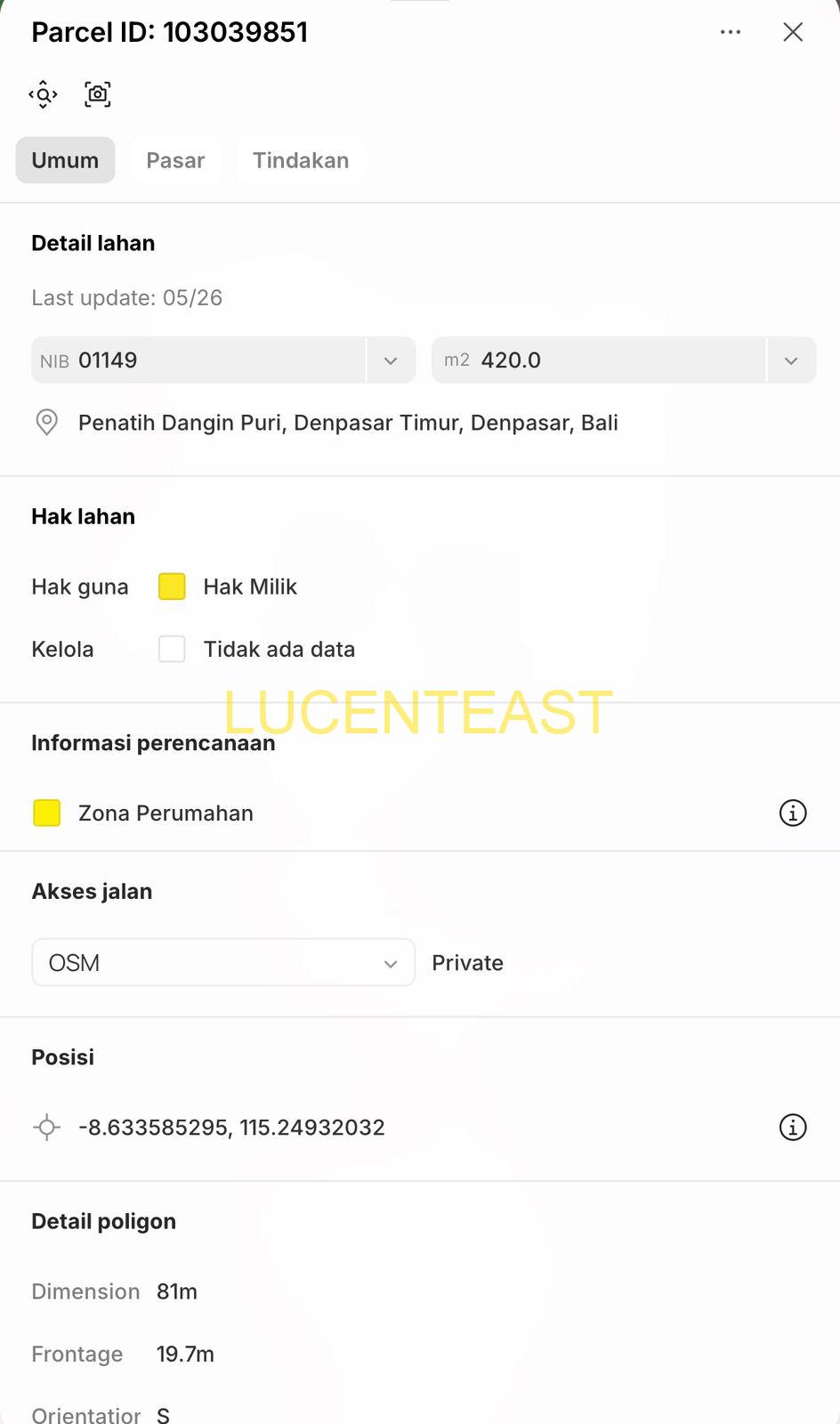 Jual Tanah Sekar Jepun