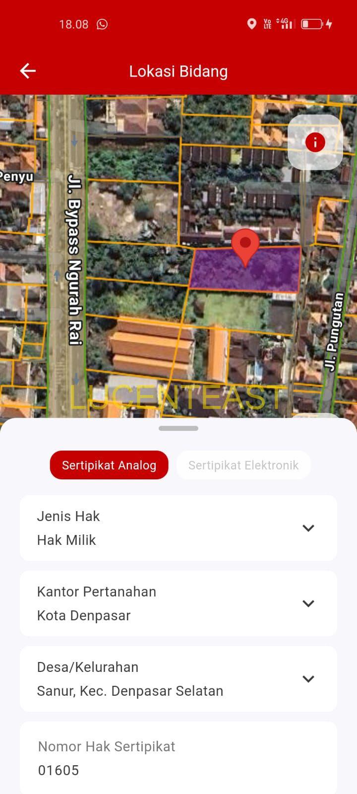 JUAL TANAH JALAN UTAMA BY PASS SANUR