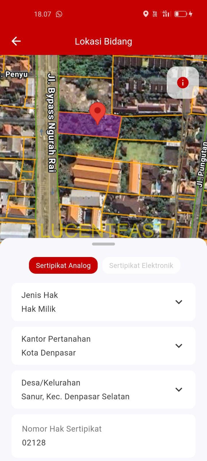 JUAL TANAH JALAN UTAMA BY PASS SANUR