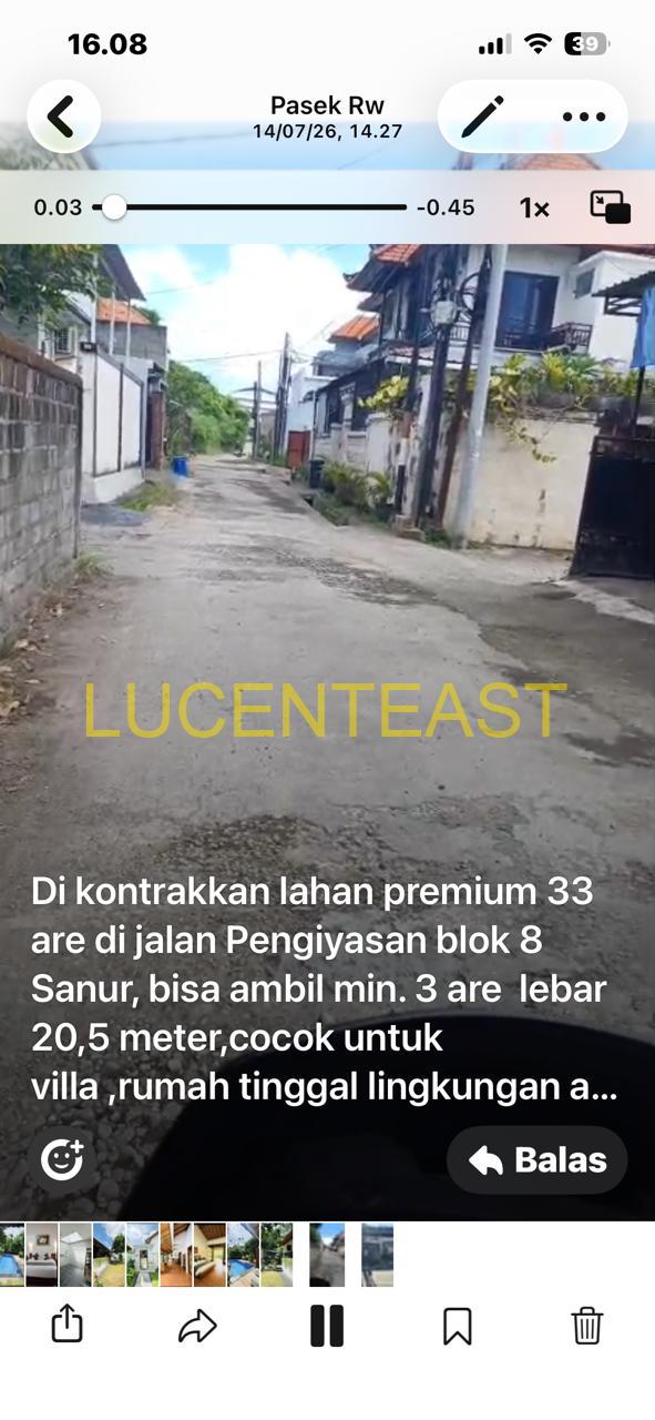 TANAH DISEWAKAN 33 ARE DI JL.PENGIASAN
