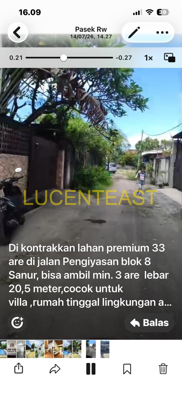 TANAH DISEWAKAN 33 ARE DI JL.PENGIASAN