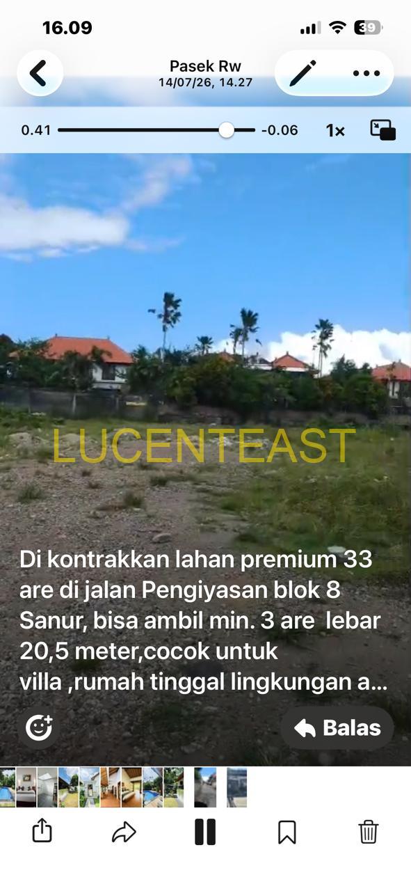 TANAH DISEWAKAN 33 ARE DI JL.PENGIASAN