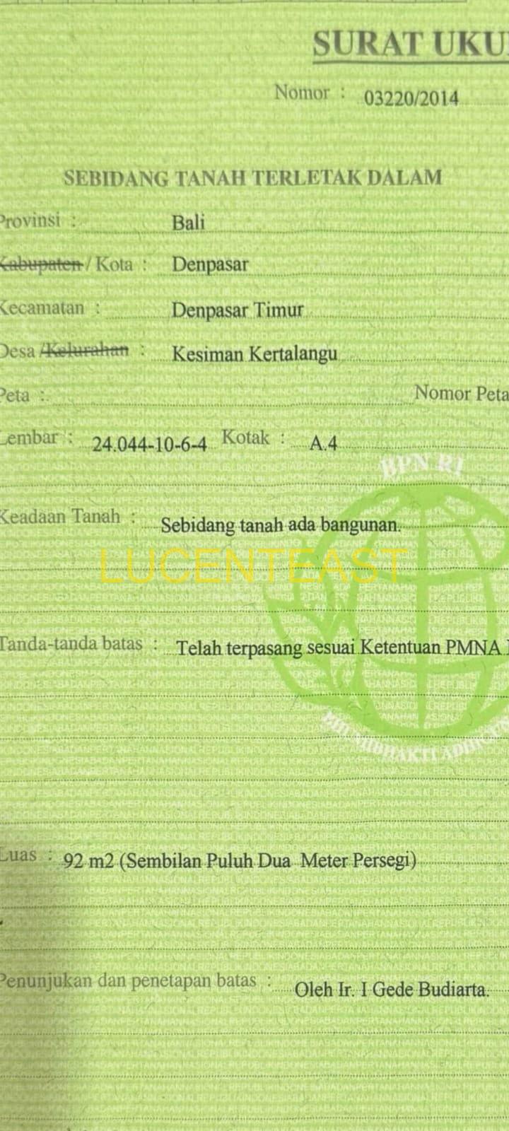 DIJUAL TANAH LOKASI TOHPATI