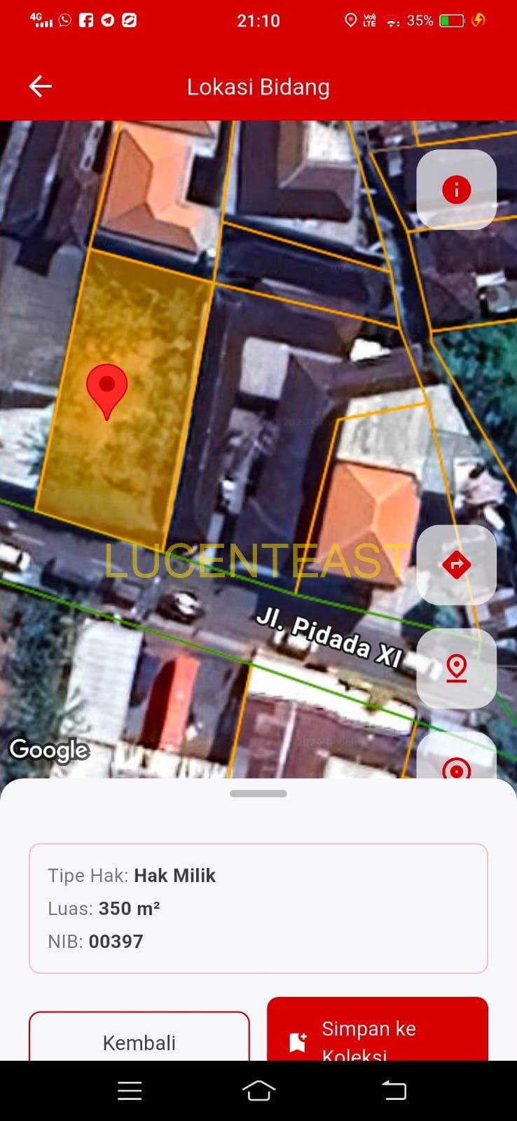 JUAL TANAH LOKASI PADAT PIDADA