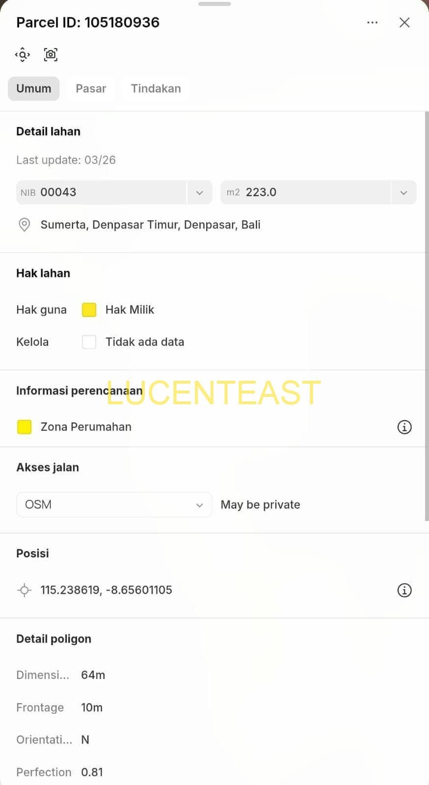 JUAL TANAH LOKASI BAGUS RENON