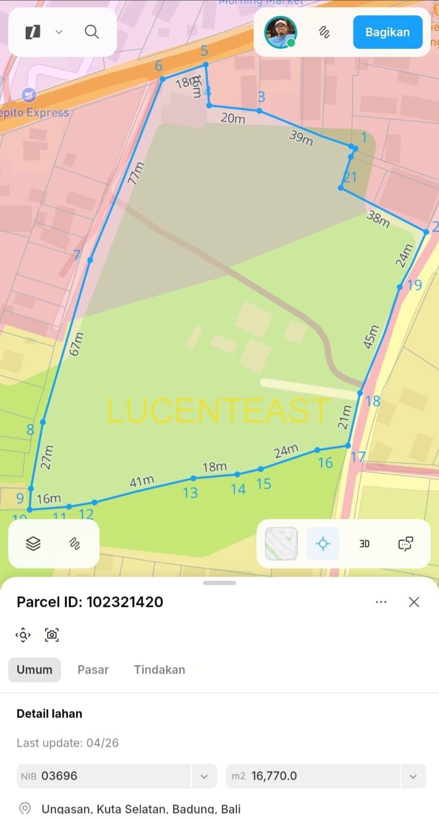 DIKONTRAKKAN TANAH PREMIUM UNGASAN