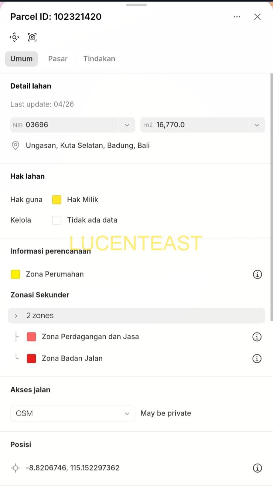 DIKONTRAKKAN TANAH PREMIUM UNGASAN