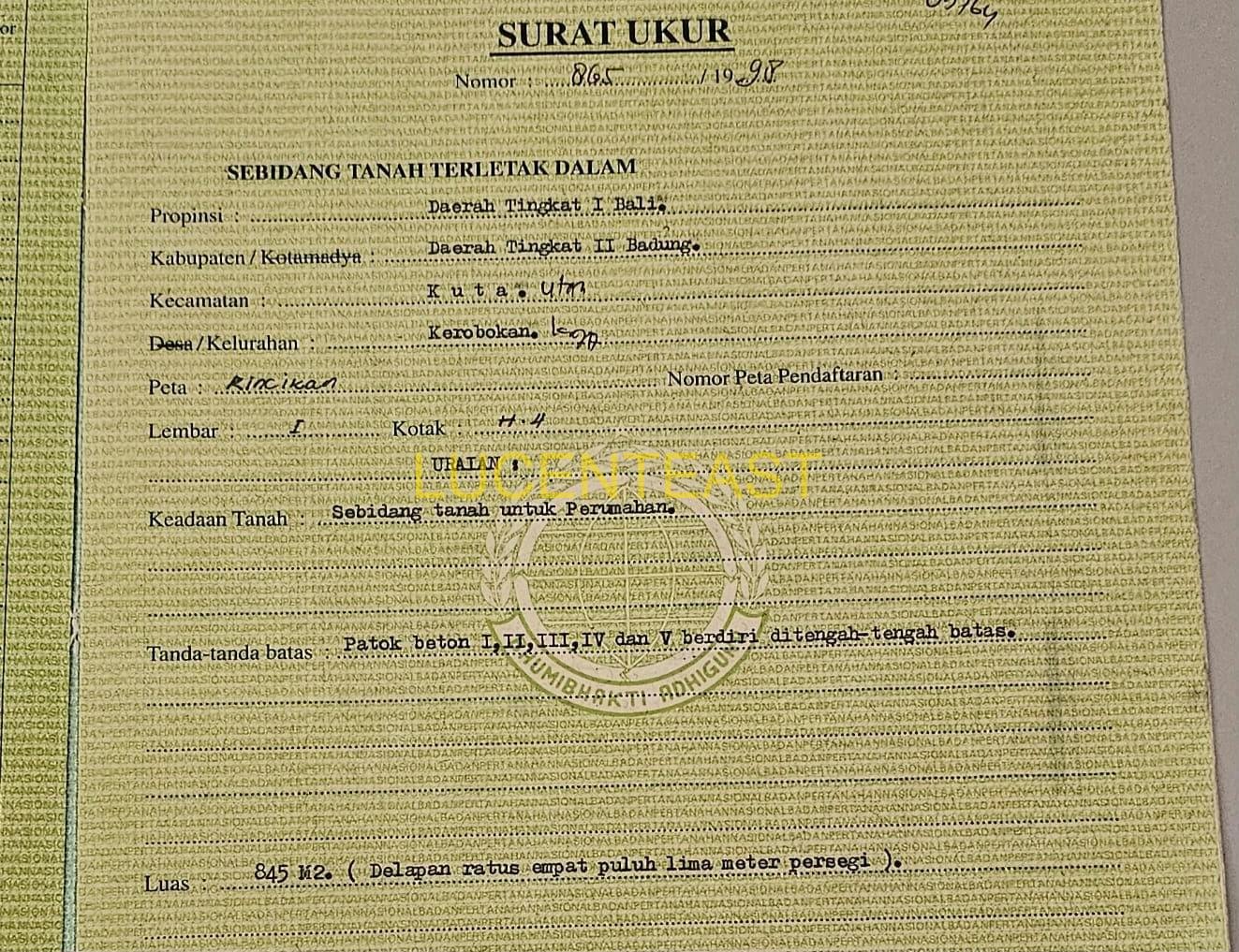 JUAL TANAH LOKASI BAGUS MUDING KEROBOKAN