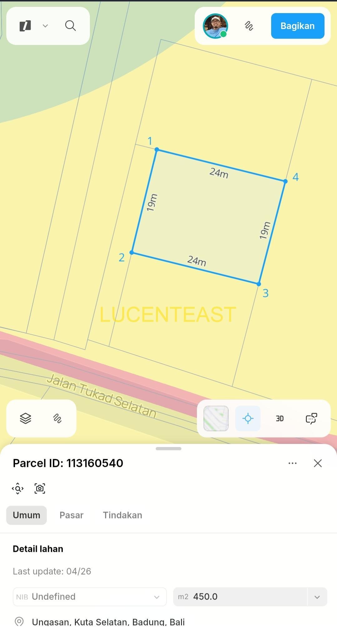 JUAL-SEWA TANAH KAV DI UNGASAN
