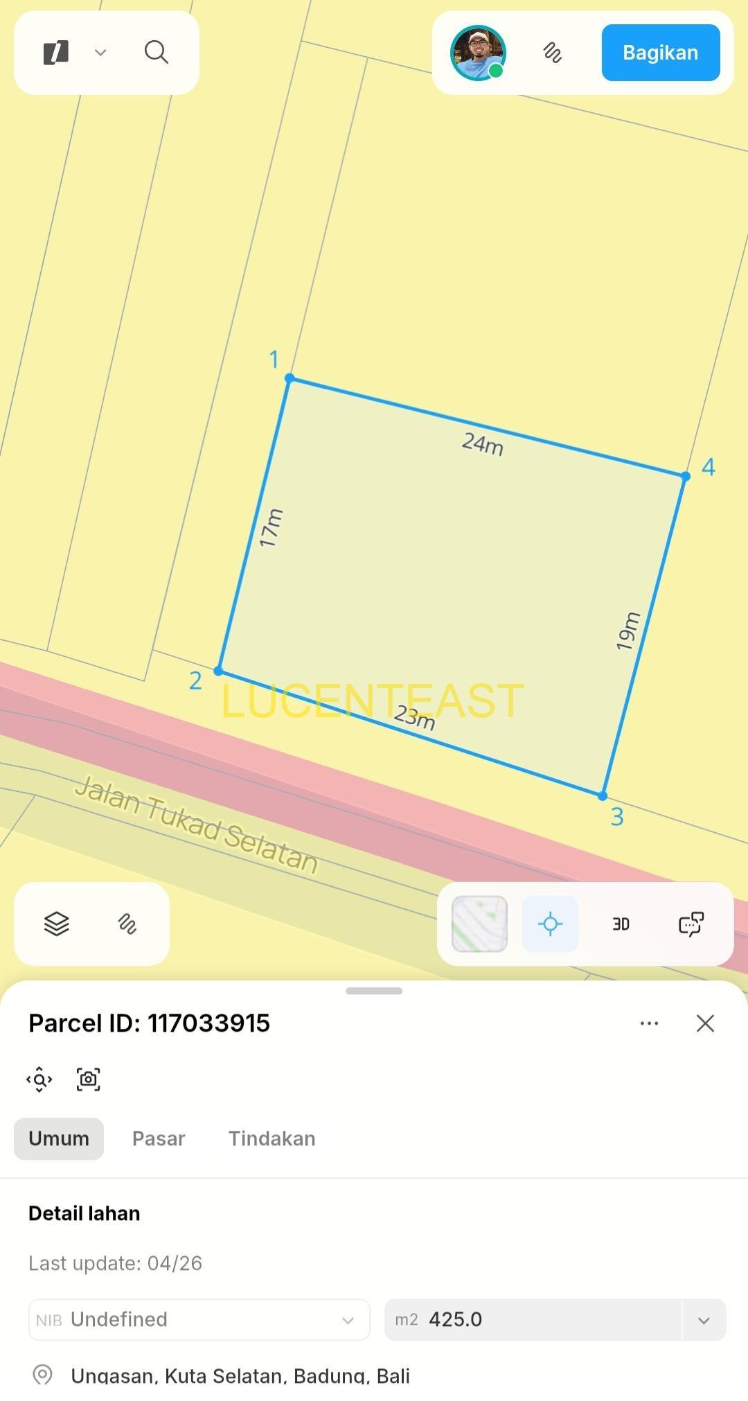 JUAL-SEWA TANAH KAV DI UNGASAN