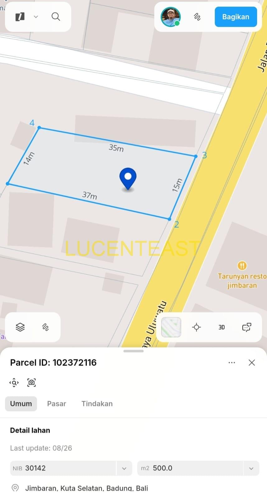 JUAL TANAH PLOT KECIL PANTAI BERABAN