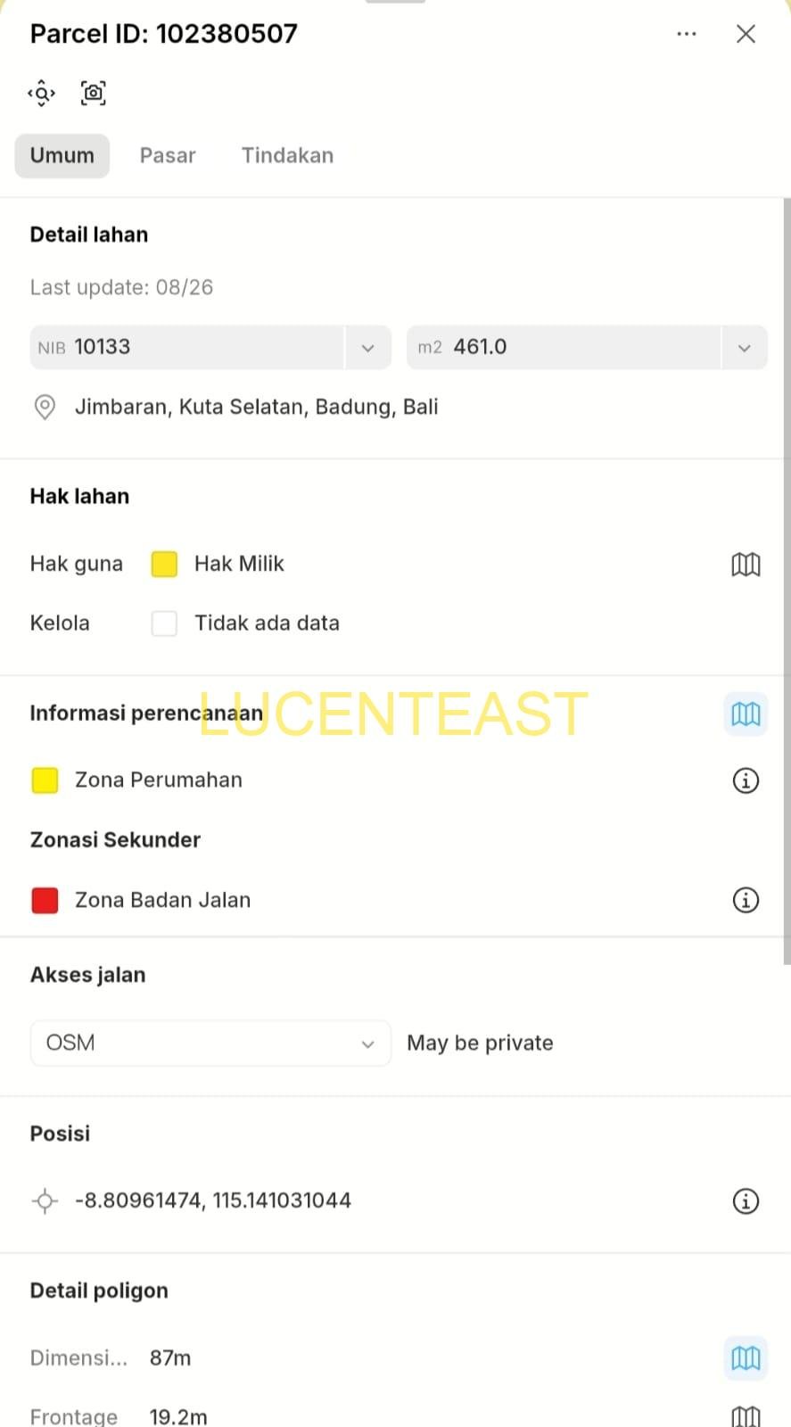 JUAL TANAH DI JALAN PANTAI BALANGAN