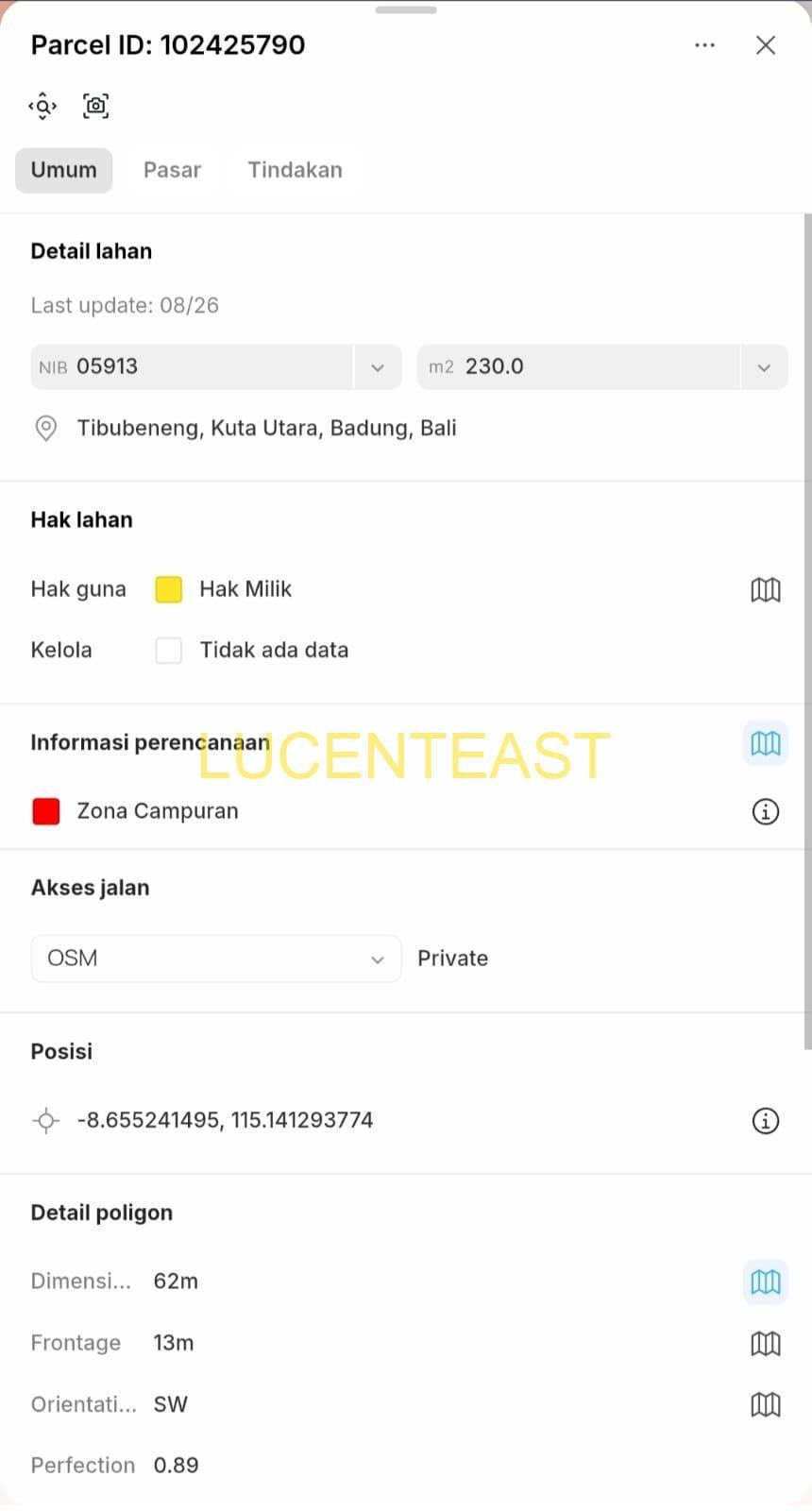 DIJUAL TANAH PLOT KECIL LANGKA CANGGU
