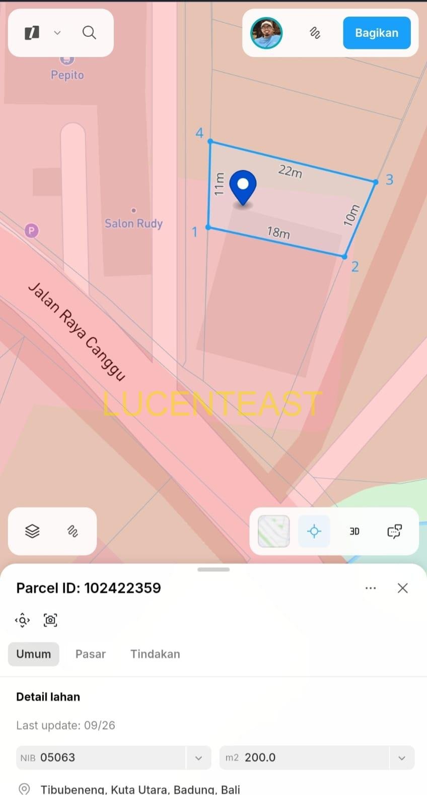 JUAL TANAH KOMERSIAL LANGKA CANGGU
