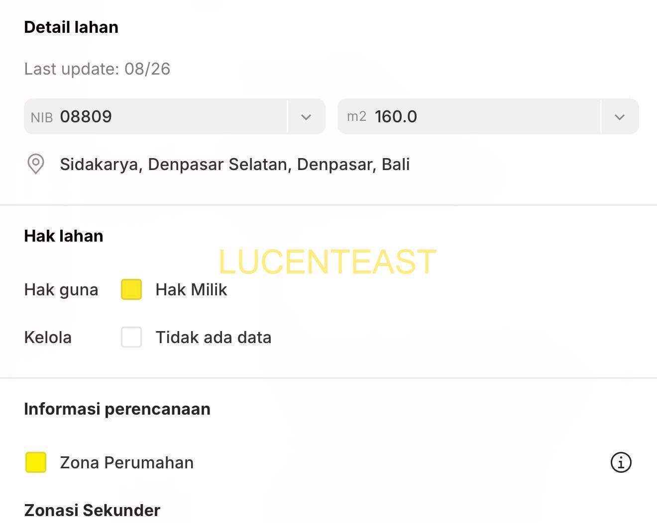 JUAL TANAH LOKASI PRIME RENON