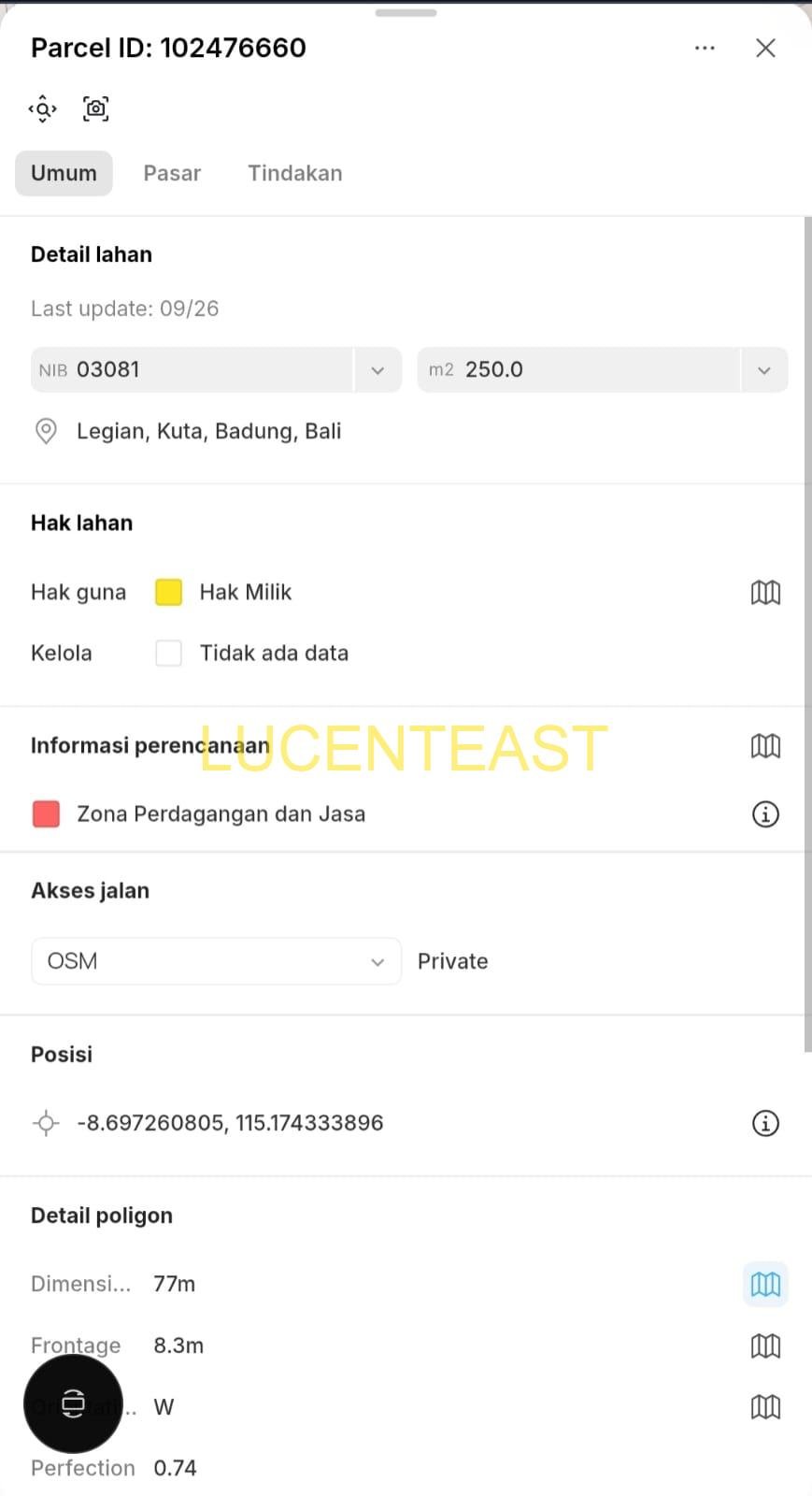 JUAL TANAH PLOT KECIL – BENOA