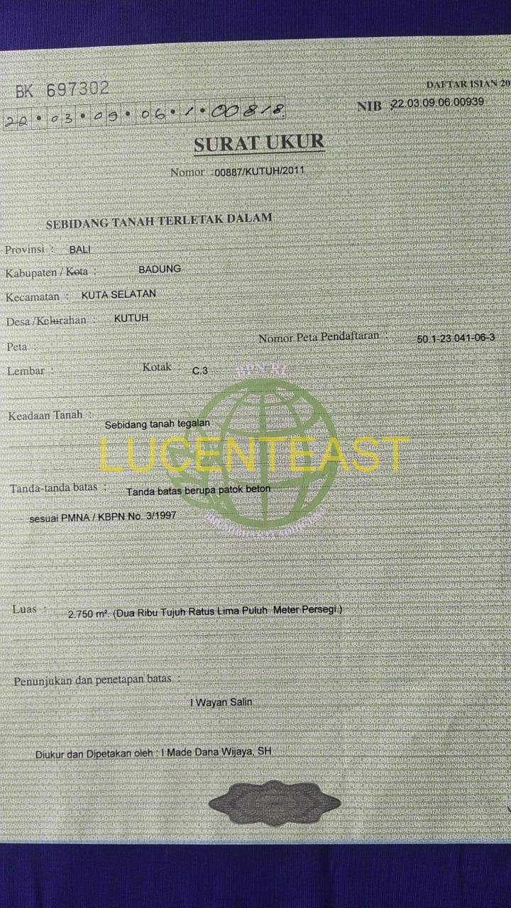 JUAL TANAH PREMIUM KUTUH NUSA DUA