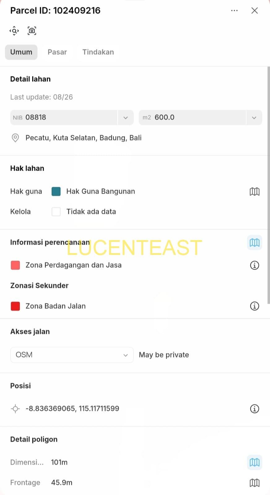 JUAL TANAH PREMIUM JALAN UTAMA PECATU
