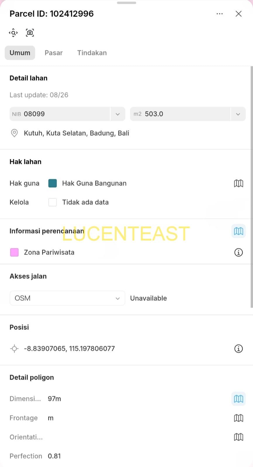 JUAL TANAH PREMIUM OCEAN VIEW PANDAWA