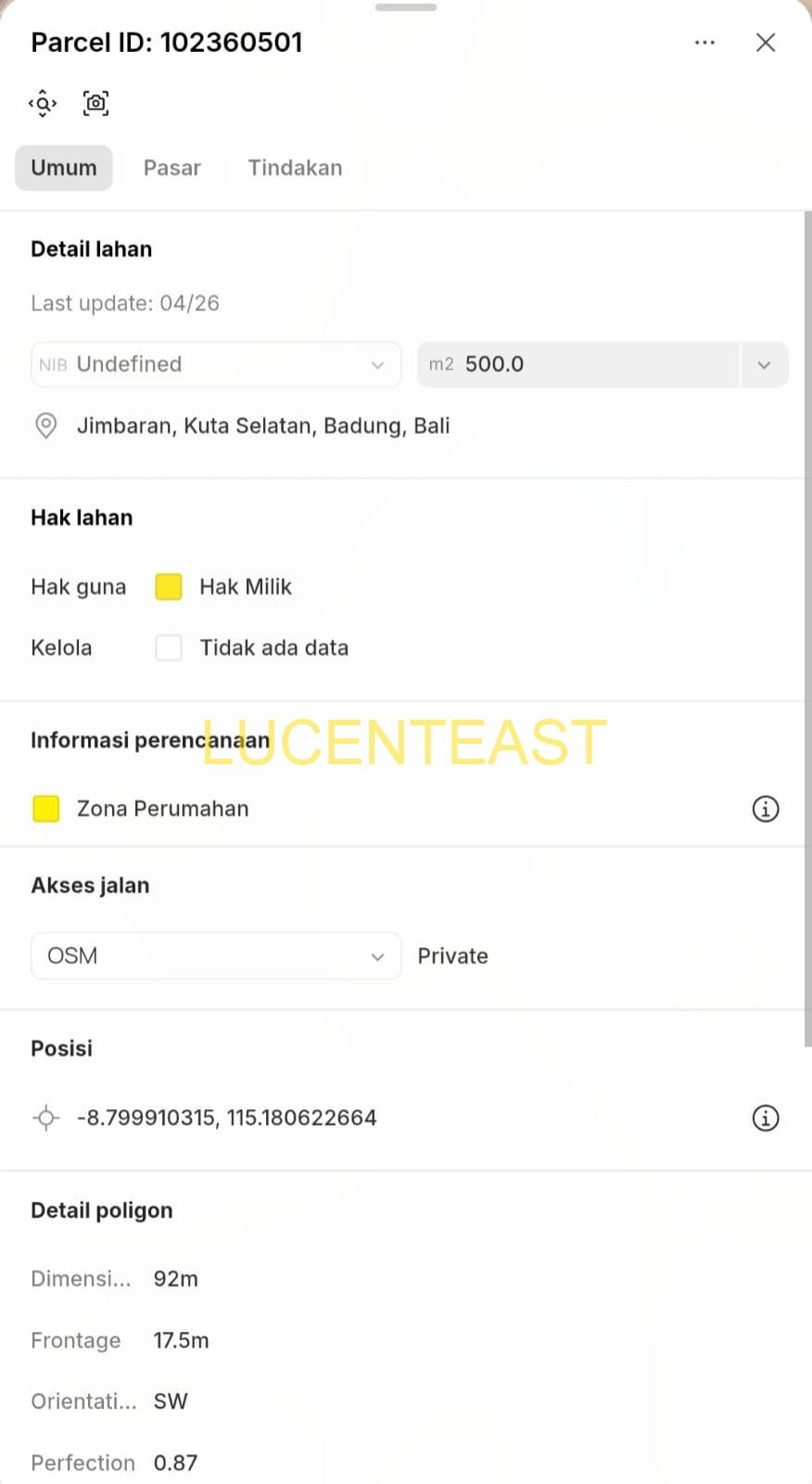 JUAL TANAH PLOT KECIL JIMBARAN